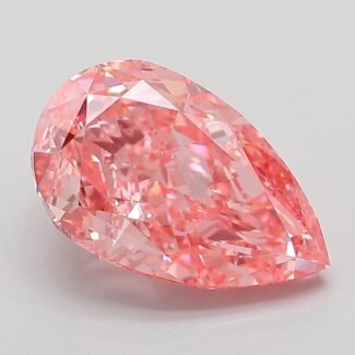 3.08 Carat Fancy Vivid Pink Pear Modified Brilliant Lab Grown Diamond | VVS2 | IGI Certified | ARM776