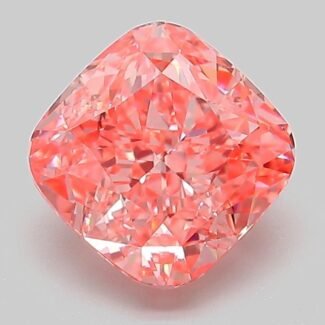 2.05 Carat Fancy Vivid Pink Square Cushion Modified Brilliant Lab Grown Diamond | VVS2 | IGI Certified | ARM121