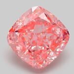 2.05 Carat Fancy Vivid Pink Square Cushion Modified Brilliant Lab Grown Diamond | VVS2 | IGI Certified | ARM122