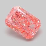 1.04 Carat Fancy Vivid Pink Cut Cornered Rectangular Modified Brilliant Lab Grown Diamond | VVS2 | IGI Certified | ARM838