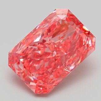 6 Carat Fancy Vivid Pink Cut Cornered Rectangular Modified Brilliant Lab Grown Diamond | VVS2 | IGI Certified | ARM1020
