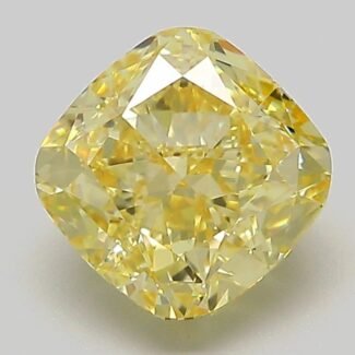 2.01 Carat Fancy Yellow Square Cushion Modified Brilliant Lab Grown Diamond | VVS2 | IGI Certified | ARM1034