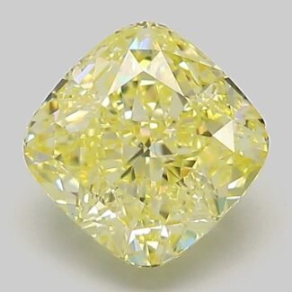 2.02 Carat Fancy Yellow Square Cushion Modified Brilliant Lab Grown Diamond | VVS2 | IGI Certified | ARM1035