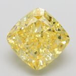 3.21 Carat Fancy Vivid Yellow Square Cushion Modified Brilliant Lab Grown Diamond | VS1 | IGI Certified | ARM1044