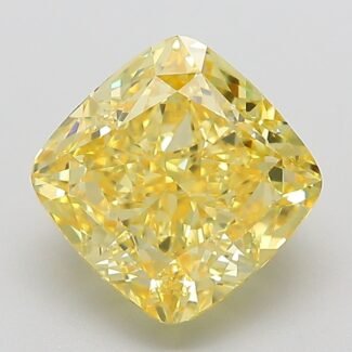 3.21 Carat Fancy Vivid Yellow Square Cushion Modified Brilliant Lab Grown Diamond | VS1 | IGI Certified | ARM1044