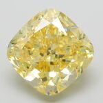 3.5 Carat Fancy Intense Yellow Square Cushion Modified Brilliant Lab Grown Diamond | VS1 | IGI Certified | ARM1049