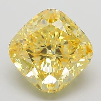 3.56 Carat Fancy Vivid Yellow Square Cushion Modified Brilliant Lab Grown Diamond | VVS2 | IGI Certified | ARM1050