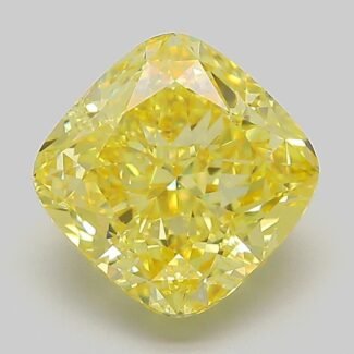 3.61 Carat Fancy Vivid Yellow Square Cushion Modified Brilliant Lab Grown Diamond | VS1 | IGI Certified | ARM1051