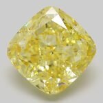 4 Carat Fancy Vivid Yellow Square Cushion Modified Brilliant Lab Grown Diamond | VS1 | IGI Certified | ARM1053